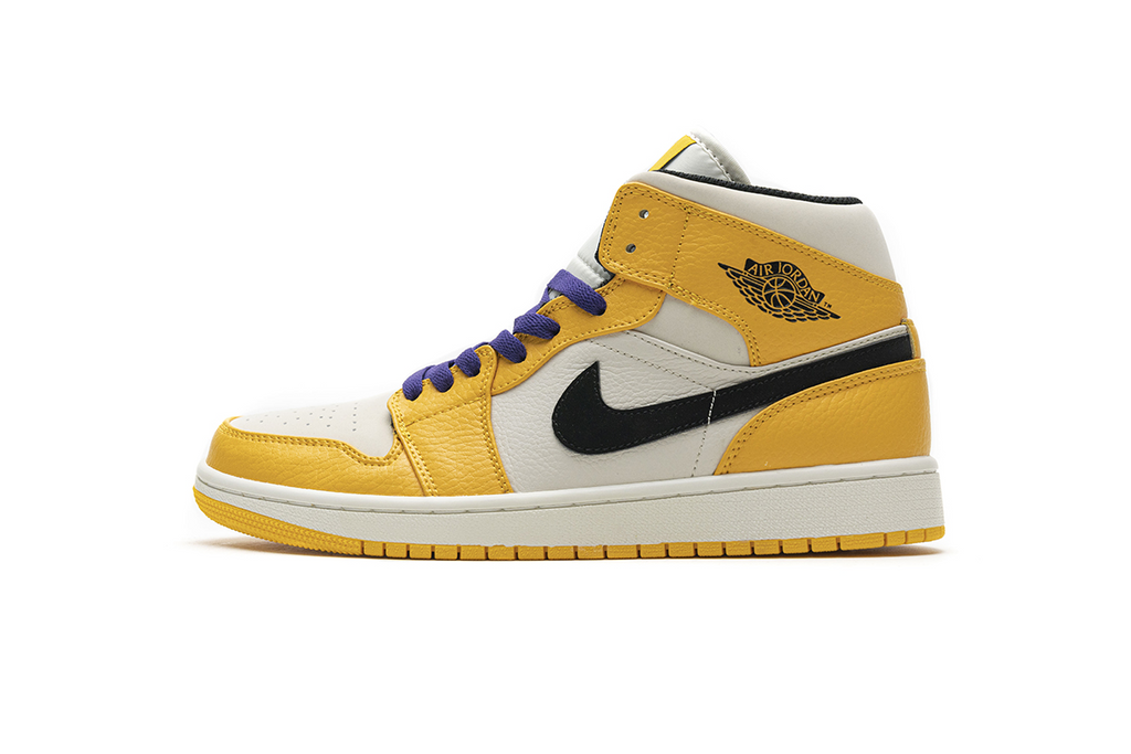 Air Jordan 1 Mid SE Lakers Reps Sneaker 852542-700