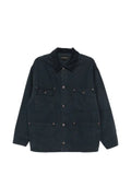 Emporio Armani corduroy-collar logo-plaque jacket