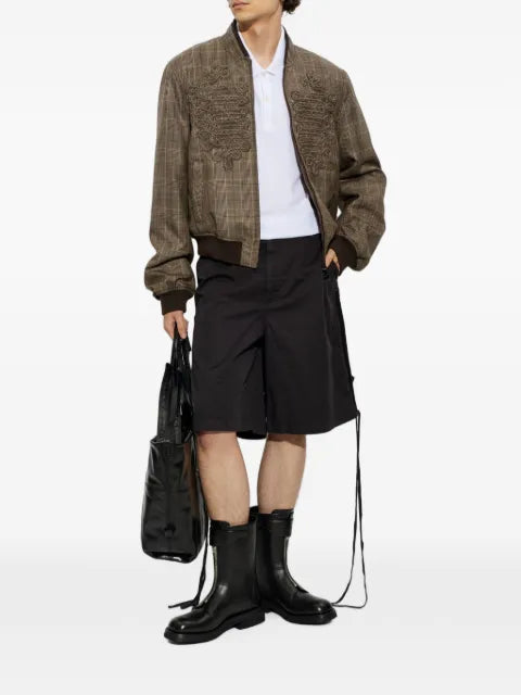 Alexander McQueen Prince Of Wales check bomber jacket in brown