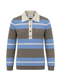 AMARANTO  striped polo-collar sweater