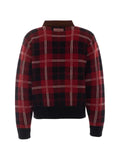 Guest In Residence check-motif velvet-collar jacket