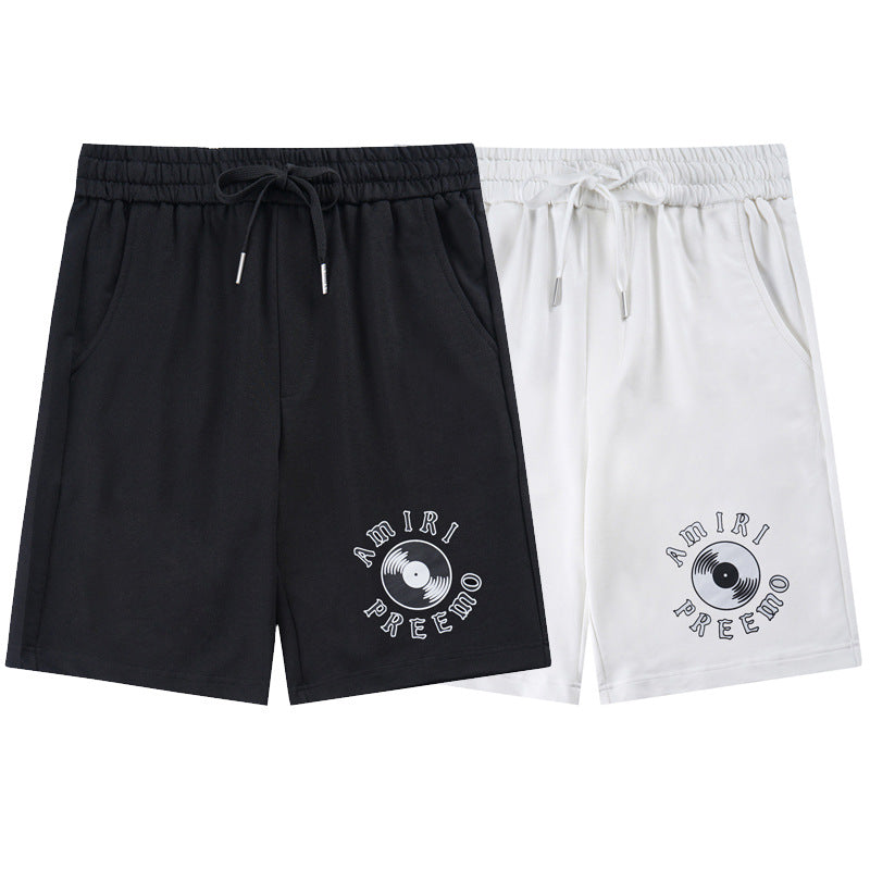 Amiri Paisley Leopard Letter Drawstring Sweat Shorts Streetwear
