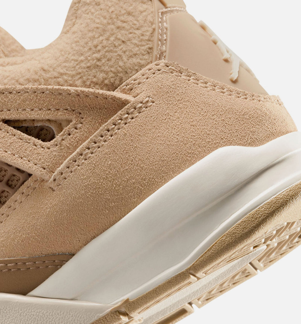 Air Jordan 4 Retro Cozy Girl Preschool Shoes - Hemp Light Orewood Brown