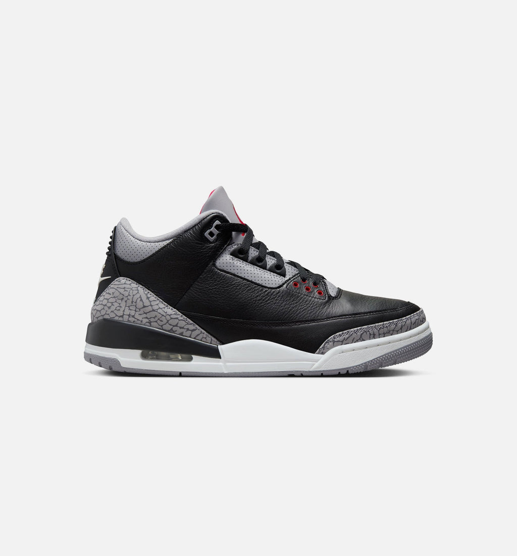 Air Jordan 3 Retro Black Cement Men's Shoes - Black Fire Red Cement Grey White