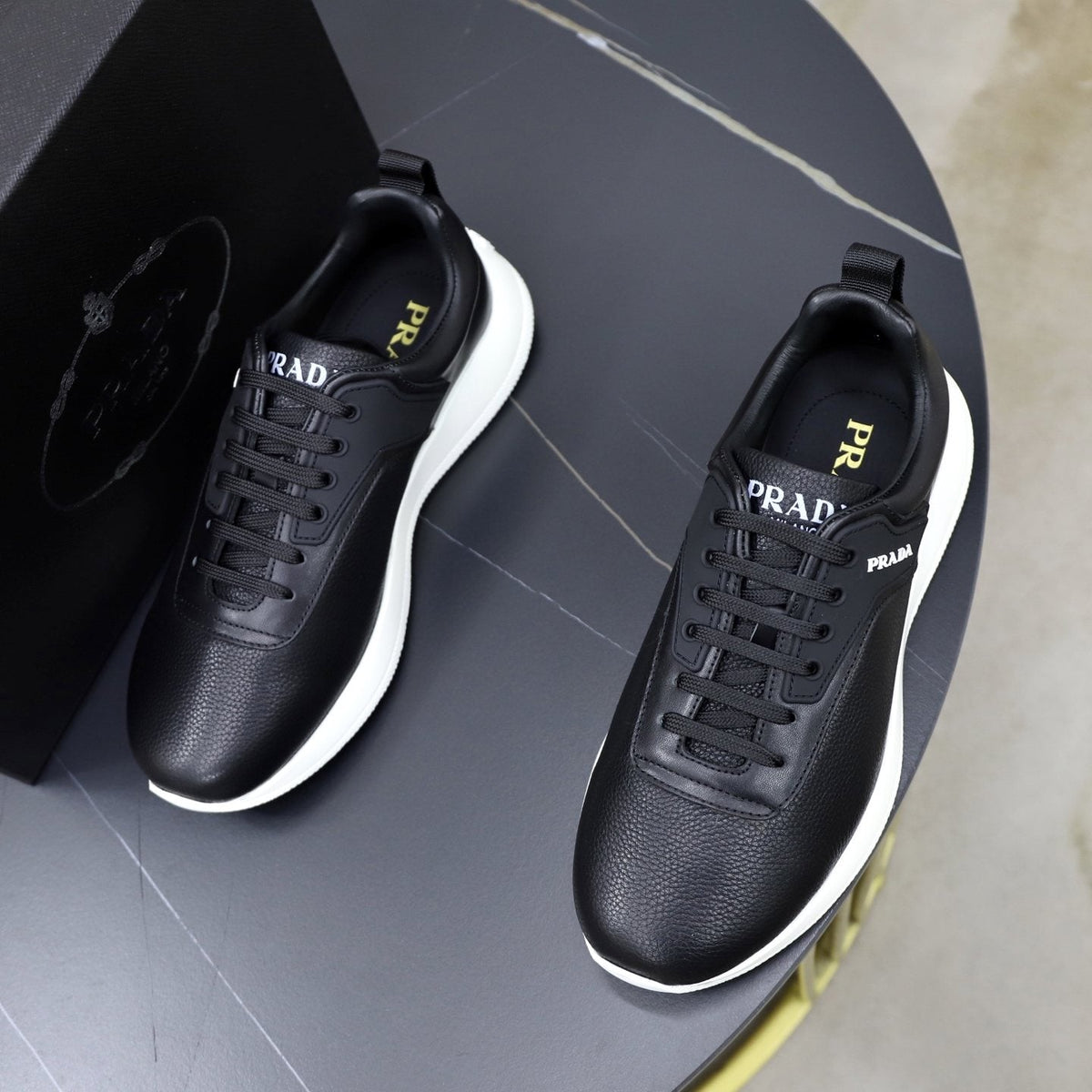 Prada Textured Low-Top Sneakers