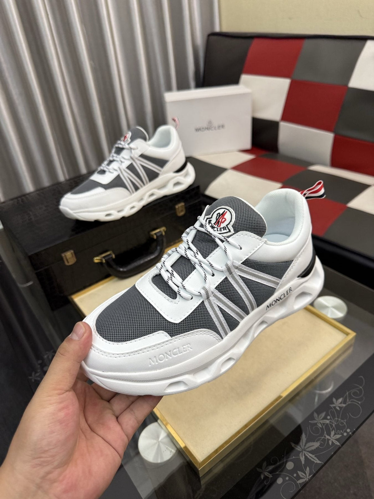 Moncler Paneled Low-Top Sneakers