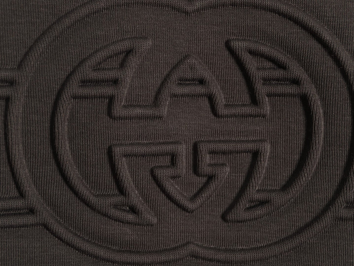 Gucci Interlocking G and Lettering Crewneck Sweatshirt - Dark Charcoal